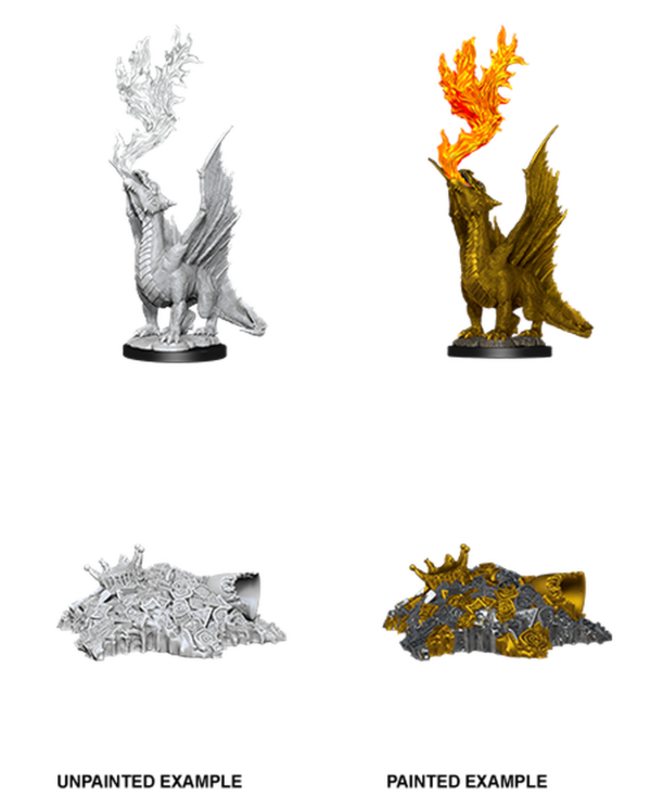 D&D Nolzur’s Marvelous Unpainted Minis: Gold Dragon Wyrmling & Small Treasure Pile