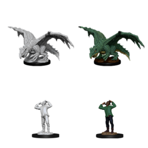 D&D Nolzur’s Marvelous Unpainted Minis: Green Dragon Wyrmling & Afflicted Elf