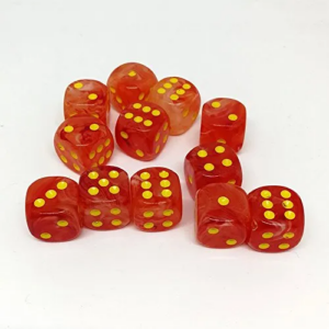 Chessex: 16mm d6 Dice Block (12ct.) - Ghostly Glow Orange/Yellow