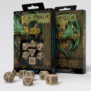 Q Workshop Celtic 3D Revised Beige/Black Dice Set