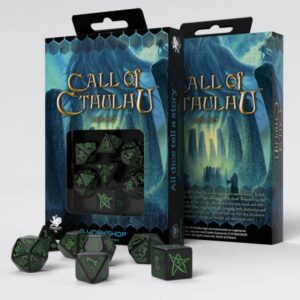 Q Workshop Call of Cthulhu Black/Green Dice Set - Juego de Dados