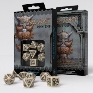 Q Workshop Dwarven Beige/Black - Juego de Dados