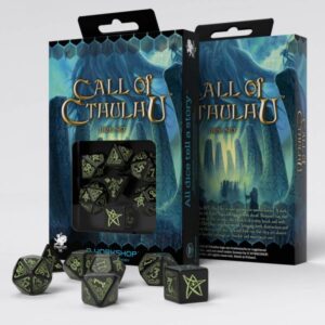 Q Workshop: SCTH07 Call of Cthulhu Black/Glow in the Dark - Juego de Dados